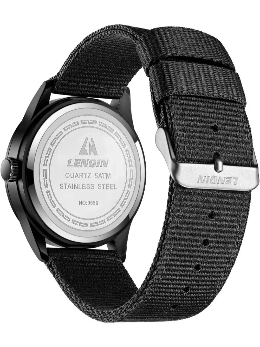 Men All Black Nylon Strap Stylish Luminous Unisex Military Tactical Casual Watch